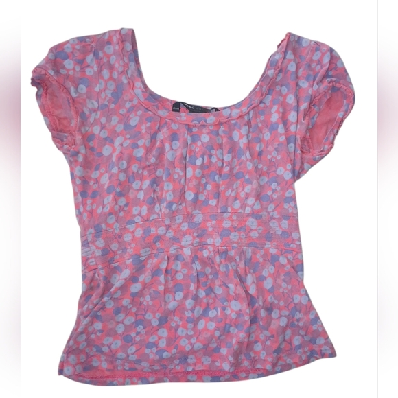 Marc Jacobs Tops - Vintage Marc Jacobs Pink and Blue Puff Sleeve Blouse Size XS